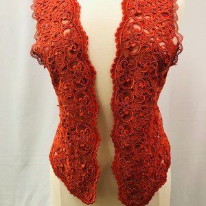 LACE VEST - COLOR TERRA COTA - SIZE MEDIUM